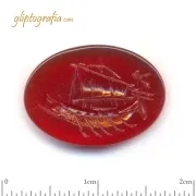 Γλυπτογραφία σφραγιδόλιθος Αρχαίο πολεμικό πλοίο Γλυπτογραφία σφραγιδόλιθος Αρχαίο πολεμικό πλοίο