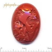 Γλυπτογραφία σφραγιδόλιθος Λέων με διπλό πέλεκυ Γλυπτογραφία σφραγιδόλιθος Λέων με διπλό πέλεκυ