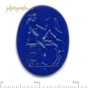 Γλυπτογραφία σφραγιδόλιθος Νύμφη με το σκυλάκι της Γλυπτογραφία σφραγιδόλιθος Νύμφη με το σκυλάκι της