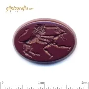 Γλυπτογραφία σφραγιδόλιθος Πολεμιστής μαχόμενος με λέοντα Γλυπτογραφία σφραγιδόλιθος Πολεμιστής μαχόμενος με λέοντα